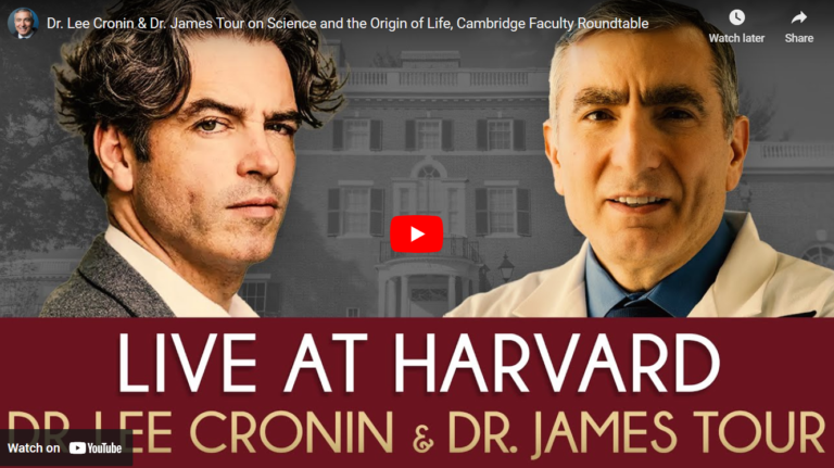 James Tour og Lee Cronin diskuterte livets opprinnelse ved Harvard University.